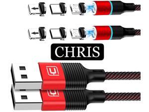 Magnetic Charging Cable, CAFELE Nylon Braided USB 3.A Fast Charging Cord with LED Light, Universal 3 in 1 Magnet Phone Charger Compatible with Micro USB, Type C Devices - Red/6.6ft Magnetic Charging Cable, CAFELE Nylon Braided USB 3.A Fast Charging Cord with LED Light, Universal 3 in 1 Magnet Phone Charger Compatible with Micro USB, Type C Devices - Red/6.6ft