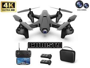 Christy C230 FPV GPS Foldable Drone with 4K HD Dual Camera,Brushless Motor,Follow Me, 40 Minutes Flight Time,One Key Return,WiFi Transmission,UAV aerial photography 4K HD professi, Give away a battery
