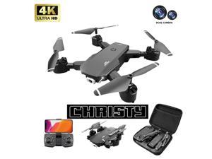 Christy C760 Foldable Drone with 4K Dual Camera,,Auto Return Home, Follow Me, Gravity sensing,Stunt roll,VR experience,70 Minutes Flight Time,UAV aerial photography 4K HD professi,Give away a battery