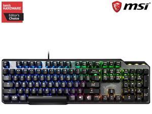 MSI Vigor GK50 Elite Backlit RGB LED Kailh Blue Mechanical Switches Anti Ghosting 104 Keys Brushed Aluminum Gaming Keyboard