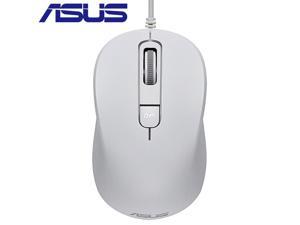 ASUS Original Mouse Portable Optical Mute MU101C Wired Blue Ray Silent Mouse ,1000-3200 DPI ,Ergonomics Business Office Notebook Desktop Universal White
