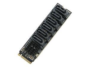 RIITOP M.2 PCIe M Key to SATA 6G Adapter Card 6 Ports, NVMe to 6x SATA 6Gbps Expansion Adapter Card for Desktop PC Computer, ASM1166 6Gbps with Smart Indicator, Support Soft Raid