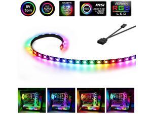 19.7in / 50cm Addressable RGB LED Strip, Magnetic Computer Lights for PC Case, 5V 3 Pin Header Dream Color ARGB Strip for ASUS Aura SYNC/MSI Mystic Sync/ASROCK Aura RGB/GIGABYTE RGB Fusion 19.7in / 50cm Addressable RGB LED Strip, Magnetic Computer Lights for PC Case, 5V 3 Pin Header Dream Color ARGB Strip for ASUS Aura SYNC/MSI Mystic Sync/ASROCK Aura RGB/GIGABYTE RGB Fusion
