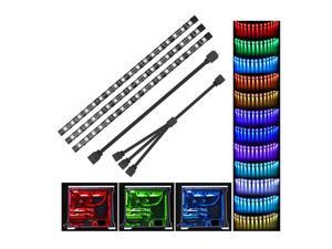3 Pcs/Pack 5050 Magnetic Computer Case LED Light Strips for M/B with 12v 4pin