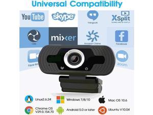 1080P Con Microfono Per Pc Web Camera With Builtin HD Microphone 1920 X 1080p USB Plug N Play Web Camera