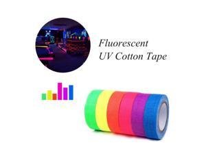 Black light Reactive Fluorescent Cloth Tape Glow in The Dark Neon Gaffer Tape 0.6in x 16ft Decorative Paper Tape for Party*