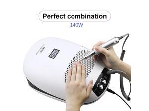 140W 3-IN-1 Nail Drill Manicure Machine & Nail Dust Vacuum Cleaner & UV Lamp Extractor Fan For Manicure Nail Tool Dust Collector