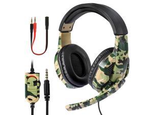 3.5mm Gaming Headsets Camouflage HD Stereo No Noise Head-mounted Professional Gamer Headphones for PS4 PS3 Xbox Switch Computer