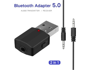 Switching Bluetooth 5.0 Adapter USB Transmitter Receiver 2 in 1 3.5mm Stereo Audio Adapter Wireless Digital Devices
