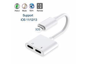 3A Fast Charge 4 in 1 Earphone Adapter For iphone 11 7 8 X XS plus Charging Adapter Lightning Audio Headphone Cable Charging