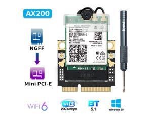 Band 2974Mbps Wireless Adapter Wi-Fi 6 Mini PCI-E For Intel AX200 Wifi Network Card Bluetooth 5.1 802.11ax 160Mhz 2.4G/5G