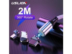2M Magnetic USB Charging Cable For S8 iPhone 8 Plus LED Magnet Micro USB Type C Cable USBC Mole Phone Charger