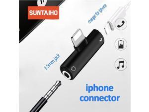 Headphone Charging Dual Adapter Splitter 2 IN 1 For iPhone 7 8 11 X XR XS For 35mm Jack to Earphone AUX Cable Connector