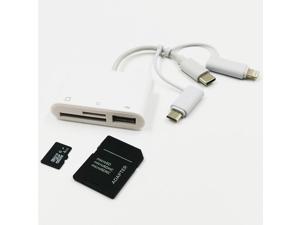 3 IN 1 Type C Lightning Micro USB Card Reader For SD TF Card OTG Card Reader With USB interface for For iPhone Android
