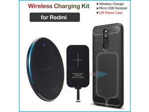 Charging for Xiaomi Redmi 5 6 7 5A 6A 7A 9A Note 5 5A Pro Plus Qi Charger+Micro USB Receiver Gift TPU Case