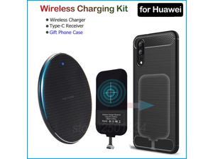 Charging for Huawei P20 P30 P40 Lite Mate 9 10 20 Lite Pro Qi Charger+USB Type C Receiver Adapter Gift Case