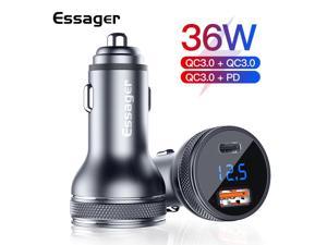 Mini USB Car Charger Quick Charge 3.0 Fast Charging Charger For iPhone Huawei Auto Type C PD 3.0 Mobile Phone Charger