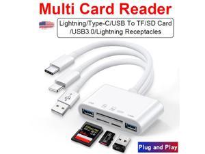 5 in 1 Multifunction Micro SD Card Readers Flash Drive Camera To Type-C Lightning USB Adapter for iphone ipad Macbook Laptop