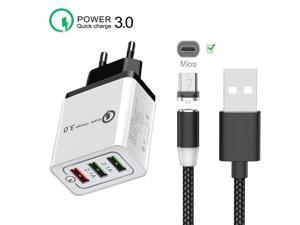 Plug QC 30 Travel Fast Charger For Huawei Honor 7A 7C 8A 6C Pro 5A 6A 6X 7X 8X 8S P8 P9 Magnetic Cable Micro USB Data Wire