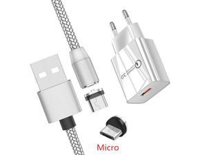 For Samsung A01 A7 honor 9A Xiaomi Redmi 6 7A Oppo Realme android Phone Magnetic Micro usb Charge Cable QC 3.0 USB Fast charger