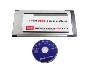 PCI Express to USB 3.0 Dual 2 Ports PCI-E Card Adapter for NEC Chipset 34MM Slot ExpressCard Converter 5 Gbps PCMCIA ExpressCard