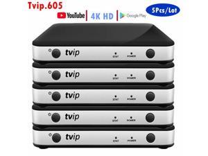 5PCSLot Linux Android tv box TVIP 605 4K 24G5G WiFi Quad Core Smart Linux box Tvip Box tvip605 Dual System v605 H265 Tv box