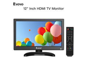 12 inch 1920x1080 IPS LCD Screen Display HDMI TV Monitor, Portable Kitchen TV with HDMI/VGA/AV/USB Input & Remote Control