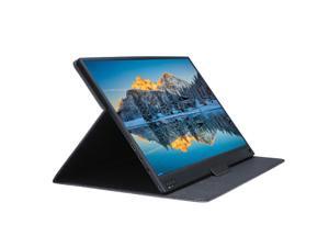 T-bao Portable Monitor 1920x1080 HD IPS 15.6-inch Display Touch Screen Monitor 8000mAh Rechargeable Battery with Leather Case