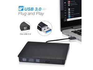 Slim External USB 3.0 Laptop PC Drive DVD RW CD Writer Burner Recorder Slot Load Reader Player Optical Drive