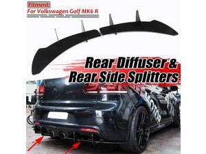 R Car Rear Bumper Diffuser Lip & Rear Side Splitters Spoiler Guard Diffuser Balck For VW For Volkswagen For Golf R ABS R Car Rear Bumper Diffuser Lip & Rear Side Splitters Spoiler Guard Diffuser Balck For VW For Volkswagen For Golf R ABS