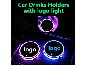 2X Led Car Cup Holder logo Light For jeep tsubishi Renault Peugeot Dodge Seat Mustang chrysler lunous coaster Accessories 2X Led Car Cup Holder logo Light For jeep tsubishi Renault Peugeot Dodge Seat Mustang chrysler lunous coaster Accessories