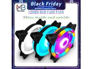 Case Fan Cooling Fans 120mm 3pin Colorful Blue Red White Fluid Bearing LED Computer Cooling Fan Radiator Ventilador