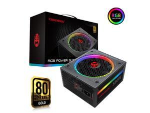 Fully Modular Gold Certified 80+ PSU Rated 850W Computer Power Supply Ultra Silent Fan Overload Protection PC Power Supplies with Colorful RGB Light Controller for Game Gaming PC Desktop Power