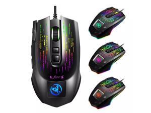 Six Adjustable DPI USB Wired Boutique Gaming Mouse RGB Backlit Personalized Photo Setting 9 Programmable Buttons for PC Desktop Laptop Gamers