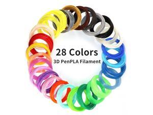 28Colors PLA 3D Printing Pen Filament Refill, Each Color 10 Feet, Total 280 Feet, Extra Gift with 2 Finger Caps by 28Colors PLA 3D Printing Pen Filament Refill, Each Color 10 Feet, Total 280 Feet, Extra Gift with 2 Finger Caps by