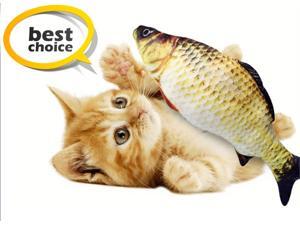 AUNPFETLE Electric Cat Fish Toys,Bionic Fish Design, Soft& Comfortable Fabric, Grey Color Carp Lifelike and Funny, Automatically Sense Touch or Swing, Removable Velcro Fastener Opening, USB Cable char AUNPFETLE Electric Cat Fish Toys,Bionic Fish Design, Soft& Comfortable Fabric, Grey Color Carp Lifelike and Funny, Automatically Sense Touch or Swing, Removable Velcro Fastener Opening, USB Cable char