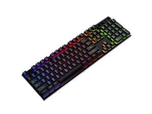 RGB Mechanical Gaming Keyboard, USB Wired LED Backlight Anti-ghosting, Mechanical Feel RGB Keyboard, 104 Keys, Waterproof and Dustproof, Suitable for Windows PC Laptop Games RGB Mechanical Gaming Keyboard, USB Wired LED Backlight Anti-ghosting, Mechanical Feel RGB Keyboard, 104 Keys, Waterproof and Dustproof, Suitable for Windows PC Laptop Games