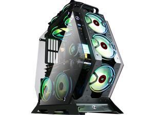KEDIERS 7 PCS RGB Fans ATX Mid-Tower PC Gaming Case Open Computer Tower Case - USB3.0 - Remote Control - 2 Tempered Glass - Cooling System - Airflow - Cable Management KEDIERS 7 PCS RGB Fans ATX Mid-Tower PC Gaming Case Open Computer Tower Case - USB3.0 - Remote Control - 2 Tempered Glass - Cooling System - Airflow - Cable Management