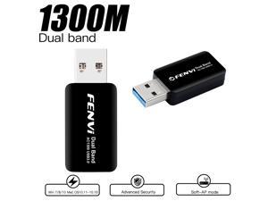 F-AC1300U Mini USB 3.0 WiFi Adapter for PC Desktop AC1300Mbps 2.4GHz/5GHz 802.11ac Dual Band USB Wi-Fi Dongle Wireless Network Adapter for Mac OS 10.9-10.15 compatible with Windows 7/8/10