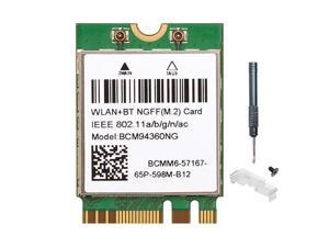 DERAPID BCM94360NG M.2 Wifi Card Bluetooth 4.0 for PC Hackintosh Windows 7/10/11,Dual Band BCM94360NG Wireless Adapter 802.11ac 1200Mbps 2.4G/5G Network Card MacOS Hackintosh Support Handoff & Airdrop