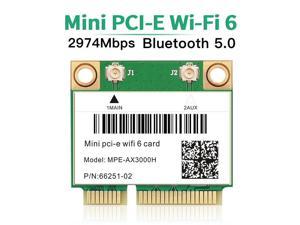 DERAPID MPE-AX3000H WiFi 6 Wifi Card for PC,Dual Band 802.11ax wifi Half Mini PCI-E WiFi Card PCI Express Network Card BT5.0 2.4GHz-574Mbps 5GHz-2.4Gbps(160MHz) wifi adapter Windows 10/11 64 bit