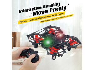 Upgraded 2 in 1 Hand Operated Drones & Remote Control Mini Drone for Kids Gifts, Funkprofi RC Pocket Quadcopter