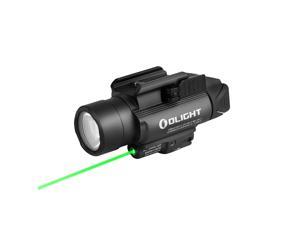 OLIGHT Baldr Pro 1350 Lumens Tactical Weaponlight with Green Laser and White LED, 260 Meters Beam Distance Compatible with 1913 or GL Rail, Powered by 2 x CR123A Batteries