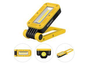 OLIGHT Swivel Work Light 400 Lumens Rechargeable COB Flashlight with Magnetic Base and Hanging Hook,5 Light Modes Worklight for Car Repair, Grill, Camping and Emergency Use(Yellow)