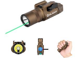 OLIGHT Baldr Pro R 1350 Lumens Magnetic USB Rechargeable Tactical Flashlight with Green Beam and White LED Combo, Rail Mount Weapon Light Compatible with 1913 or GL Rail, Built-in Battery (Tan)