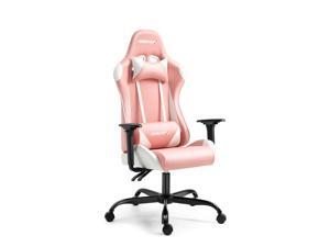 AMINITURE Gaming Chair Racing Style High Back Computer Game Chair Office Chair Seat Height Adjustment Recliner with Headrest and Lumbar Support (Pink&White) AMINITURE Gaming Chair Racing Style High Back Computer Game Chair Office Chair Seat Height Adjustment Recliner with Headrest and Lumbar Support (Pink&White)