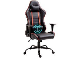 HD8000 Red Gaming Chair Office Chair PC Chair with Massage Lumbar Support, Racing Style PU Leather High Back Adjustable Swivel Task Chair