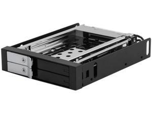 TAMPPKON SSD/HDD Internal SATA Tray-Less Hot Swap Mobile Rack Cage for Dual 2.5 SSD/HDD. Hard Drive Backplane Enclosure,Support SATA I/II/III & SAS I/II 6 Gbps Performance Optimized for 2.5 SSD/HDD
