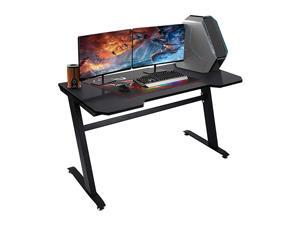 HILINSTON Z-Shaped Gaming Desk Office PC Computer Desk 47.2" W x 23.6" D Home Office Computer Table Feet Pads Fully Covered with Wire Holder,Black,GT17 HILINSTON Z-Shaped Gaming Desk Office PC Computer Desk 47.2" W x 23.6" D Home Office Computer Table Feet Pads Fully Covered with Wire Holder,Black,GT17