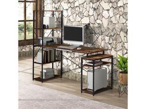 Home office Gaming Computer Desk with 5-Tier Bookshelf and 2 open Storage Shelf,Multi-Function Drafting Drawing Table with Tiltable Desktop,GT43 Home office Gaming Computer Desk with 5-Tier Bookshelf and 2 open Storage Shelf,Multi-Function Drafting Drawing Table with Tiltable Desktop,GT43